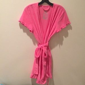 NWT Betsey Johnson Short-sleeved Terrycloth Robe